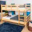 Stockbett für Kinderzimmer 140 x 190 cm | Massivholz: Buche | Natur Lackiert | umbaubar in 2 Einzelbetten | inkl. Rollroste Abbildung