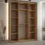 Schiebetürenschrank Mina mit Spiegeln, viel Stauraum, Metallgriff in schwarz, Anti Staubbürsten, auch für Wohnzimmer geeignet, 235,2 x 160 x 60 cm