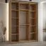 Kleiderschrank Mina mit Spiegel, Eiche/Schwarz gehalten, viel Stauraum, auch für Wohnzimmer geeignet, Anti Staubbürsten, 235,2 x 170 x 60 cm