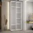 Einfacher Schiebetürenschrank Mina in Weiß, Anti Staubbürsten, schwarze Metallgriffe, Großer Spiegel, auch für Wohnzimmer geeignet, 235,2 x 100 x 60 cm