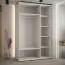 Kleiderschrank Mina mit Spiegeltüren in Weiß/Eiche gehalten, Anti Staubbürsten, viel Stauraum, auch für Wohnzimmer geeignet, 235,2 x 150 x 60 cm