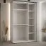 Schiebetürenschrank Mina mit Spiegel in Schwarz/Weiß, auch für Wohnzimmer geeignet, Anti Staubbürsten, schwarze Metallgriffe, 235,2 x 150 x 60 cm