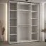 Kleiderschrank Mina mit Spiegeltüren, in Weiß/Eiche gehalten, Anti Staubbürsten, viel Stauraum, auch für Wohnzimmer geeignet, 235,2 x 190 x 60 cm
