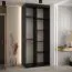 Schiebetürenschrank Mina mit Spiegel, in Schwarz/Weiß, auch für Wohnzimmer geeignet, Anti Staubbürsten, platzsparend, 235,2 x 100 x 60 cm, viel Stauraum