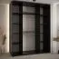 Schwarz-Weißer Schrank mit Spiegeltüren Mina, inklusive Anti Staubbürsten, viel Stauraum, Schwarze Metallgriffe, 235,2 x 190 x 60 cm, Einlegeböden