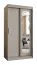 Kleiderschrank / Schiebetürenschrank Bernina 04, Farbe: Kaschmir, Aluminiumschienen, 1 Meter breit, eine Tür mit Spiegel, zwei Kleiderstangen, fünf Fächer