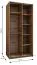 Schiebetürenschrank / Kleiderschrank | 6 Fächer | 245,5 x 100 x 64 cm | 2 Kleiderstangen | 6 Einlegeböden | 2 Schiebetüren | Farbe: Schwarz | Soft-Close