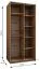 Kleiderschrank / Schiebetürenschrank | 245,5 x 110 x 64 cm | 2 Schiebetüren | 6 Fächer | 2 Kleiderstangen | 6 Einlegeböden | Farbe: Schwarz |Soft-Close