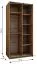 Kleiderschrank / Schiebetürenschrank | 2 Schiebetüren| 6 Fächer | 245,5 x 100 x 64 cm | Spiegel | Soft-Close | Farbe: Eiche Artisan | 2 Kleiderstangen