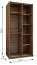 Kleiderschrank / Schiebetürenschrank | 2 Schiebetüren | 245,5 x 120 x 64 cm | 6 Fächer | Soft-Close | Spiegel | 2 Kleiderstangen | Farbe: Weiß