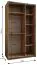 Kleiderschrank / Schiebetürenschrank | 245,5 x 130 x 64 cm | Soft-Close | 6 Fächer | 2 Kleiderstangen | Farbe: Weiß | 2 Schiebetüren | Spiegel