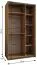 Kleiderschrank / Schiebetürenschrank | Spiegel | Farbe: Schwarz | 245,5 x 140 x 64 cm | Soft-Close | 6 Fächer | 2 Schiebetüren | 2 Kleiderstangen