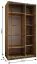 Kleiderschrank / Schiebetürenschrank | Spiegel | Farbe: Schwarz | 245,5 x 140 x 64 cm | Soft-Close | 6 Fächer | 2 Schiebetüren | 2 Kleiderstangen