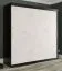 Schiebtürenschrank mit modernen Marmor Muster Ätna 42, Farbe: Schwarz matt / Weißer Marmor - Abmessungen: 200 x 200 x 62 cm (H x B x T), mit 10 Fächern und zwei Kleiderstangen