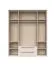 Drehtürenschrank mit vier Türen Neiafu 68, zwei Schubladen, Farbe: Kaschmir, Soft-Close-Funktion, Maße: 226 x 187 x 60 cm, drei Kleiderstangen, LED-Rahmen