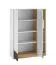 Moderne Kommode mit ABS-Kantenschutz Mackinac 05, Farbe: Weiß / Eiche / Grafit matt, Griffe: Metall, Maße: 140 x 101 x 40 cm, mit zwei Türen und acht Fächer, Soft-Close-System