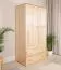 Kleiderschrank Kiefer Vollholz massiv natur 010 - Abmessung 190 x 90 x 60 cm (H x B x T)