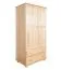 Kleiderschrank Kiefer Vollholz massiv natur 010 - Abmessung 190 x 90 x 60 cm (H x B x T)