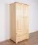 Kleiderschrank massiv, Farbe: Natur 190x90x60 cm
