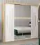 Schiebetürenschrank / Kleiderschrank mit Spiegel Tomlis 05A, Farbe: Eiche Sonoma / Weiß matt - Abmessungen: 200 x 200 x 62 cm (H x B x T)