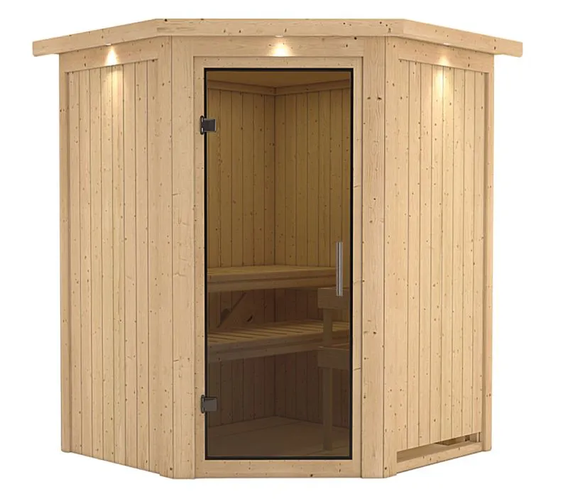 Sauna Aurora 06, 68 mm Wandstärke - 165 x 165 x 202 cm (B x T x H)