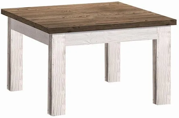 Couchtisch teilmassiv Farbe: Altweiß 49x80x80 cm Wohnzimmermöbel Wohnzimmereinrichtung Abbildung