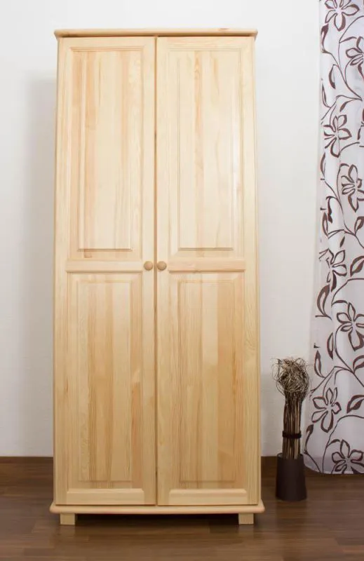 Kleiderschrank 2-türig, Farbe: Natur 190x80x60 cm Abbildung