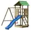 Spielturm S18A inkl. Wellenrutsche, Doppelschaukel-Anbau, Sandkasten und Holzleiter - Abmessungen: 311 x 369 cm (B x T)