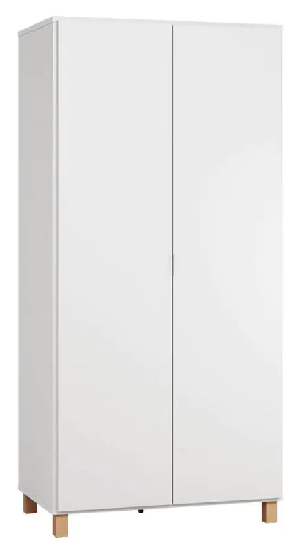 Drehtürenschrank / Kleiderschrank Invernada 13, Farbe: Weiß - Abmessungen: 195 x 93 x 57 cm (H x B x T)