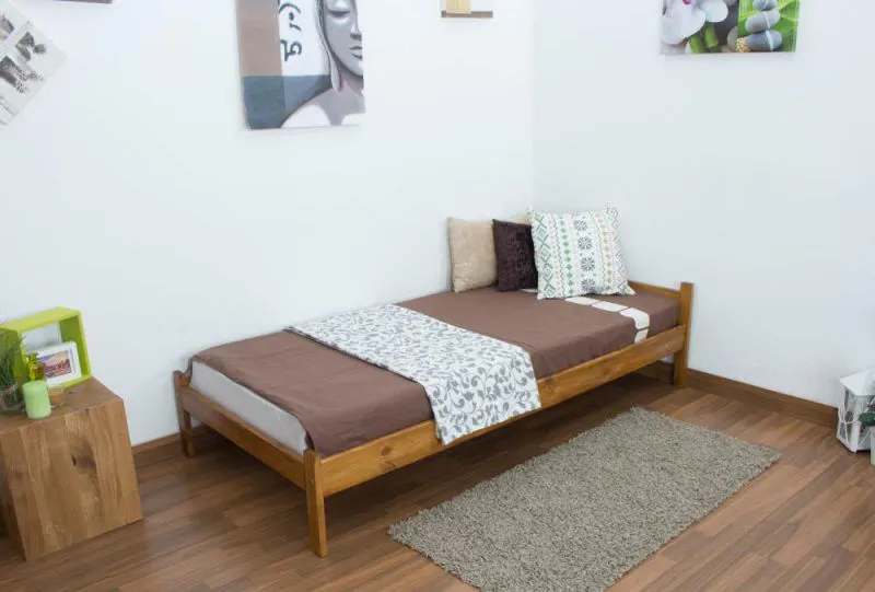 Holzbett Kiefer 90 x 200 cm Eiche Abbildung