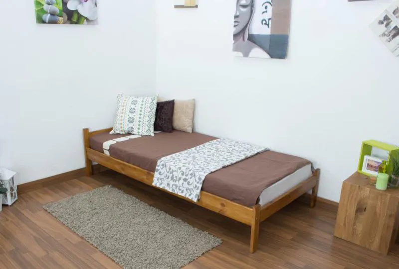 Bett 90 x 200 cm Kiefer Eiche Abbildung