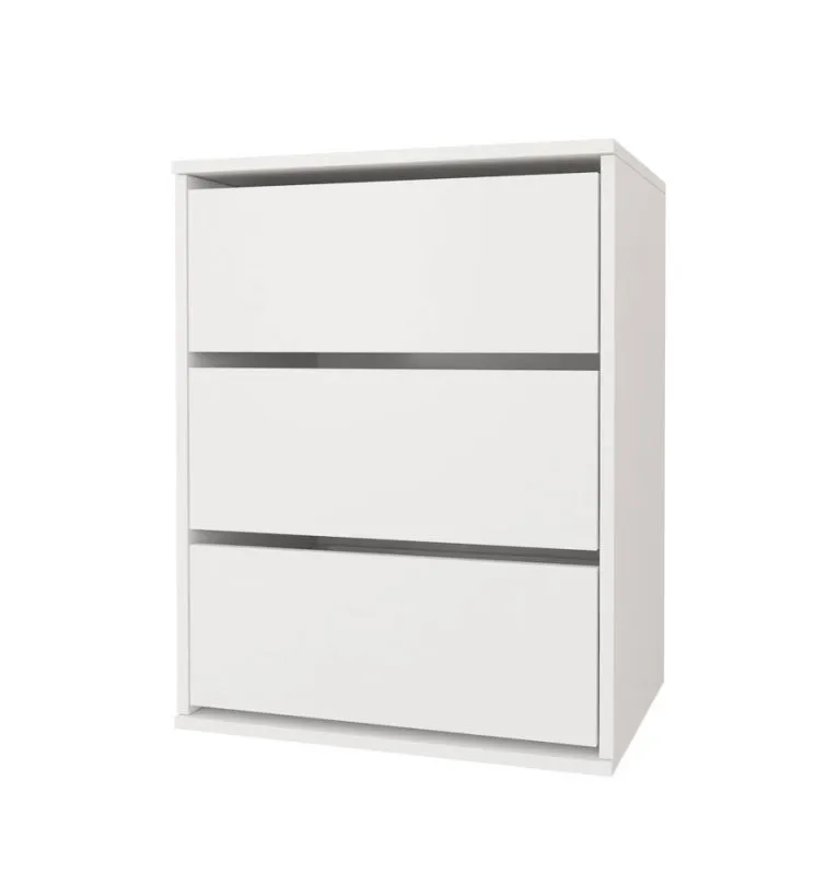Schubladen für Kleiderschränke | Weiß | 3 Schubladen | 71,5 x 55 x 40,5 cm | Einfarbig | schlichtes Design | viel Platz | eckig | Aufbewahrung