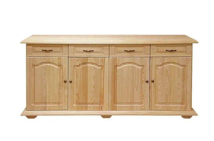 Sideboard mit 4 Schubladen, Farbe: Natur, Breite: 182 cm - Küchenschrank, Anrichte, Sideboard Abbildung