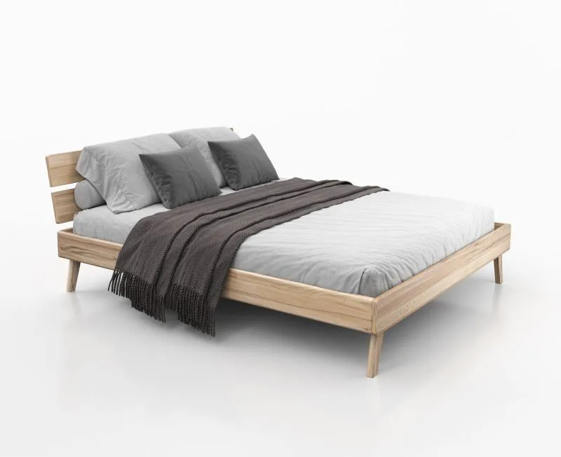 Einzelbett / Gästebett Engordany 09 | Buche Vollholz massiv | lackiert | Liegefläche: 140 x 200 cm | Farbe: Buche | mit stabiler Kopfstütze | lange Lebensdauer