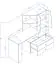 Schreibtisch mit Schrankanbau Sirte 11, Farbe: Eiche / Weiß / Schwarz matt - Abmessungen: 153 x 150 x 50 cm (H x B x T)
