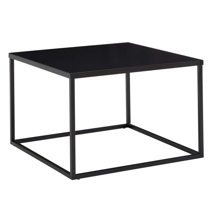 Wohnzimmertisch quadratisch, Farbe: Schwarz - Abmessungen: 60 x 60 x 40 cm (B x T x H)