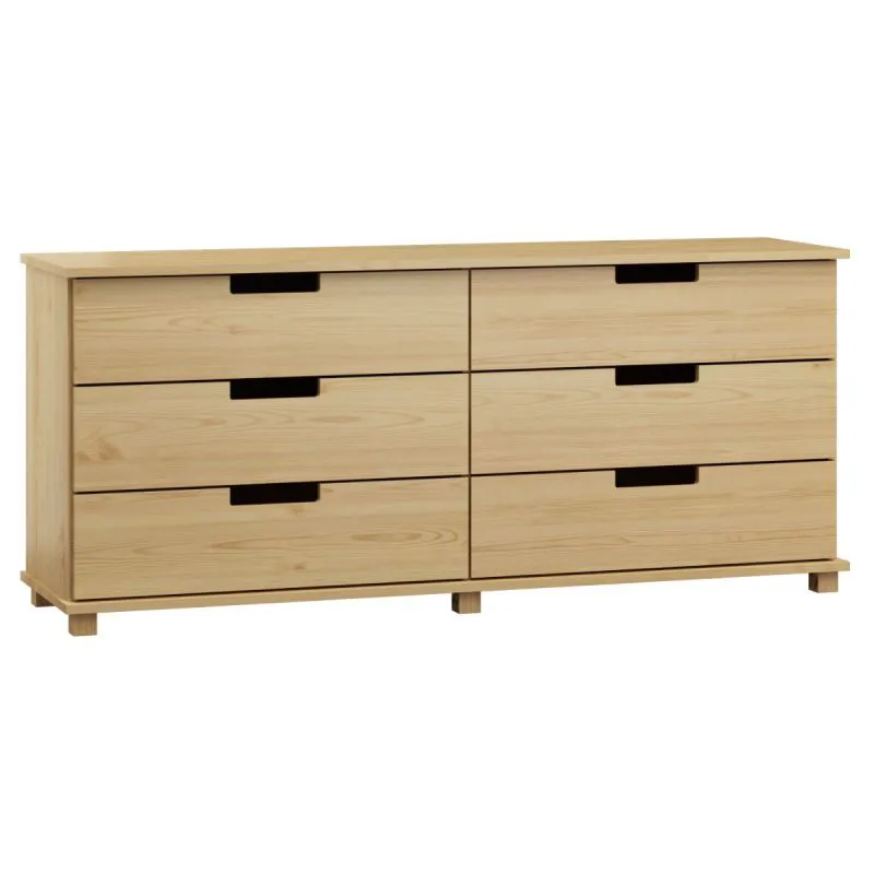 Kommode Kiefer massiv Vollholz natur 001 - Abmessung 80 x 160 x 42 cm (H x B x T)