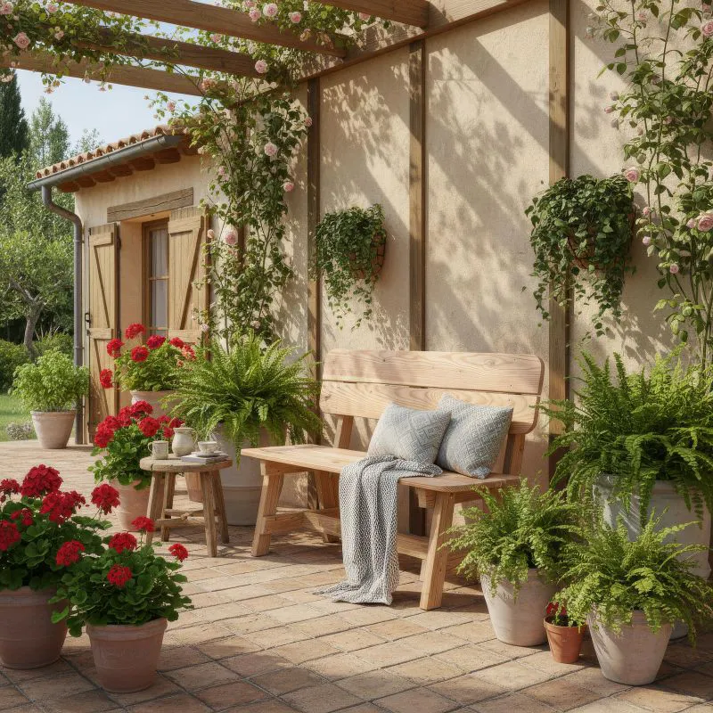 Gartenbank | aus Massivholz | Lärche natur| Maße: 120 x 55 x 84,5 cm | langlebig | bequeme Rückenlehne | rustikal | robust