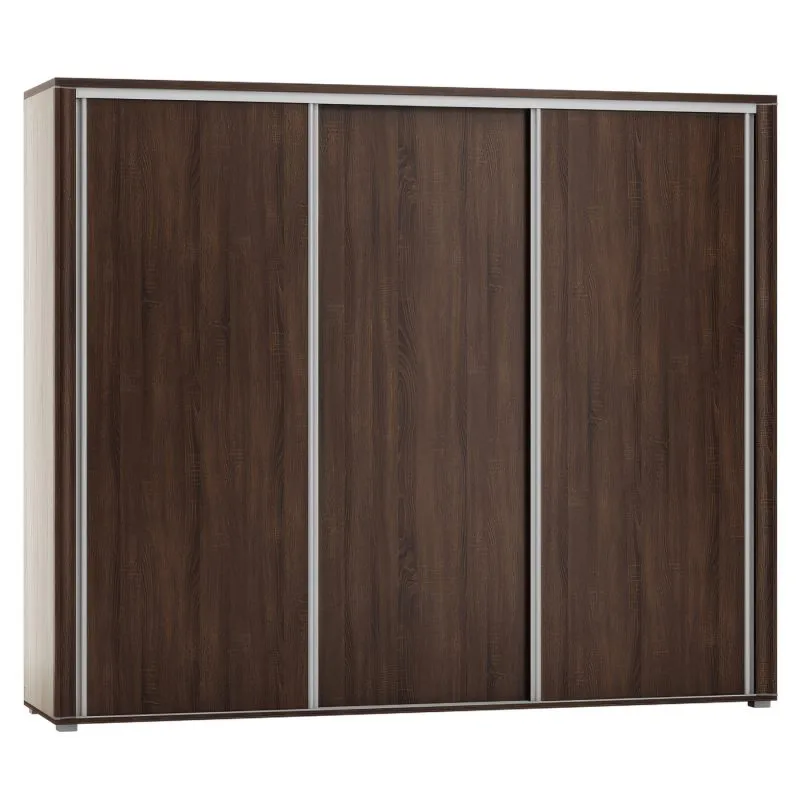 Schiebetürenschrank / Kleiderschrank Aitape 38, Farbe: Sonoma Eiche dunkel - Abmessungen: 188 x 230 x 60 cm (H x B x T)