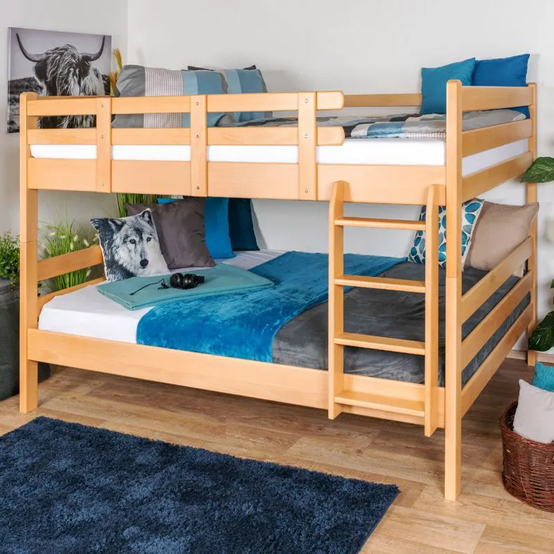 Etagenbett für bis zu 4 Personen | 160 x 190 cm | Massivholz Buche | Natur lackiert | umbaubar | Premium Qualität Abbildung
