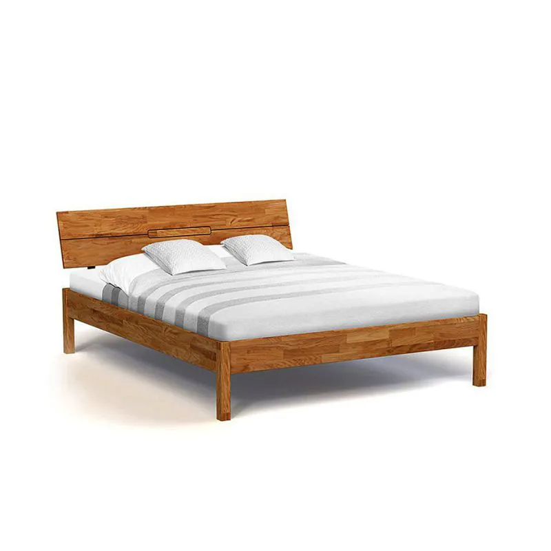 Eiche-Bett massiv | 160 x 200 cm | Wildeiche | Geölt | Natur Abbildung