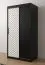 Kleiderschrank mit modernen Design Mulhacen 06, Farbe: Schwarz matt / Weiß matt - Abmessungen: 200 x 100 x 62 cm (H x B x T), mit fünf Fächern und zwei Kleiderstangen