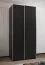 Kleiderschrank / Schiebetürenschrank | 6 Fächer | 2 Kleiderstangen | 245,5 x 120 x 64 cm | 2 Schiebetüren | 6 Einlegeböden | Farbe: Schwarz | Soft-Close