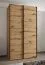 Kleiderschrank / Schiebetürenschrank | 245,5 x 130 x 64 cm | 2 Kleiderstangen | 6 Fächer | 6 Einlegeböden | 2 Schiebetüren | Farbe: Eiche Artisan