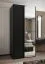 Kleiderschrank / Schiebetürenschrank | 245,5 x 110 x 64 cm | 6 Fächer | Soft-Close | 2 Kleiderstangen | 2 Schiebetüren | Farbe: Schwarz | Spiegel