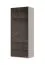 Kleiderschrank mit zwei Glastüren im Aluminiumrahmen Neiafu 86, Farbe: Kaschmir, inkl. Innenbeleuchtung, Maße: 224 x 92 x 56 cm, drei Einlegeböden