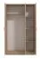 Kleiderschrank / Drehtürenschrank mit drei Türen Kovin 07, Farbe: Eiche Sonoma, eine Kleiderstange, fünf Fächer, Maße: 205 x 120 x 52 cm, für Schlafzimmer