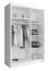 Moderner Kleiderschrank Bickleigh 03, Farbe: Grau - Abmessungen: 200 x 130 x 62 cm (H x B x T), mit fünf Fächern