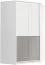Drehtürenschrank / Eckkleiderschrank Alwiru 05, Farbe: Kiefer Weiß / Grau - 197 x 108 x 108 cm (H x B x T)