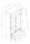 Drehtürenschrank / Kleiderschrank Sirte 01, Farbe: Eiche / Weiß / Grau matt -  Abmessungen: 190 x 80 x 50 cm (H x B x T)